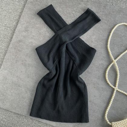 sexy cross halter Sleeveless T-Shir..
