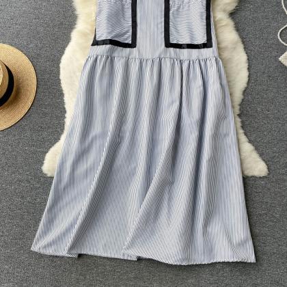 Crew Neck Doll French Loose A-line Dress