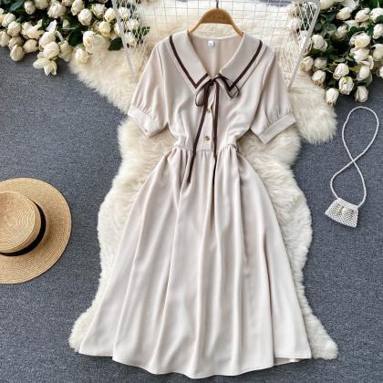 Vintage French Slim Lapel Dress