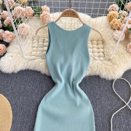 Sexy Twist Cutout Knit Dress