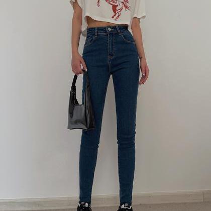 Denim Girl Printed Short Sleeve T-shirt Loose Crop..
