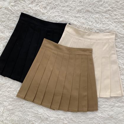 A-line Cute Pleated Skirt