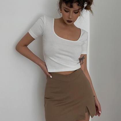 Slit Package Hip Mini Skirt