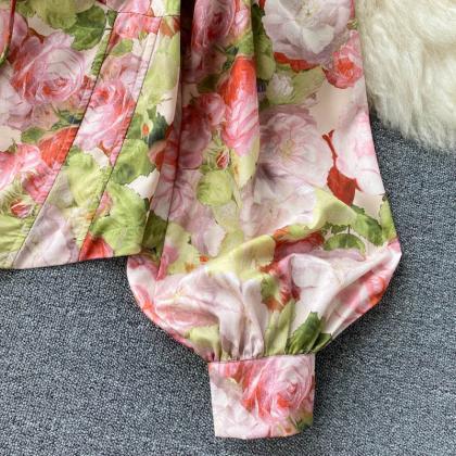 French Puff Sleeve Chiffon T-Shirt