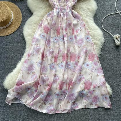Printed Floral Slip Long Maxi Dress