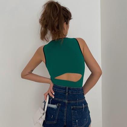 Girl Vest Sexy Open Back Tank Top