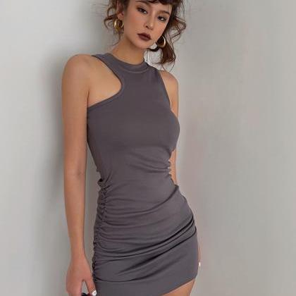 Ins Sexy Bodycon Dress With Chest Pad