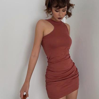 Ins Sexy Bodycon Dress With Chest Pad
