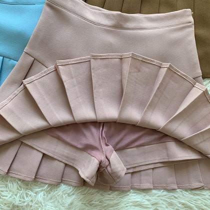 High Waist Pleated Skirt Suit Material A-line Jk..