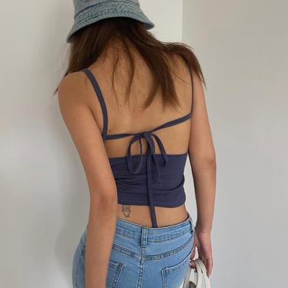 Printed beautiful back strappy vest..