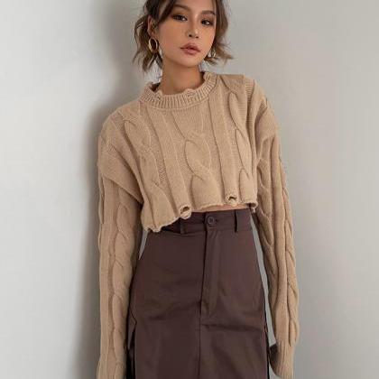 Ins High Waist Thickened Twisted Long Sleeve..