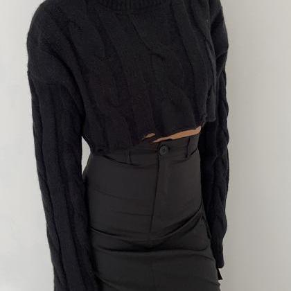 Ins High Waist Thickened Twisted Long Sleeve..
