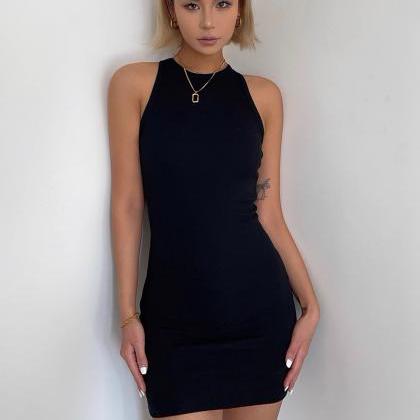 Sexy Backless Halter Party Dress Short Prom Dress..
