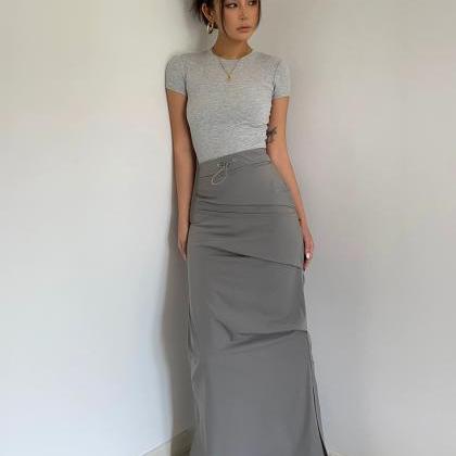 Women's Two Piece Outfits Loose Gray..