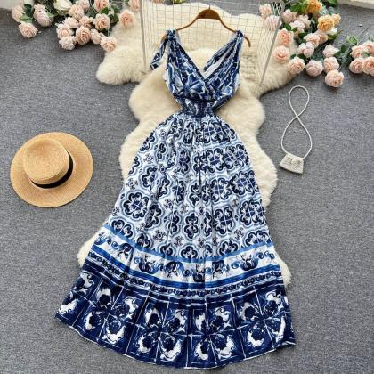 French Straps Floral Maxi Dress