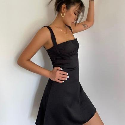Sexy Satin Mini Dress Backless Clubwear Bodycon..