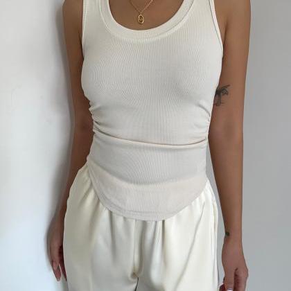 Sleeveless Cotton Fitted Tank Top Form Fitting..