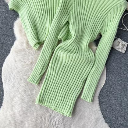 Fashion Knitwear Two-piece Cape Cape Turtleneck..