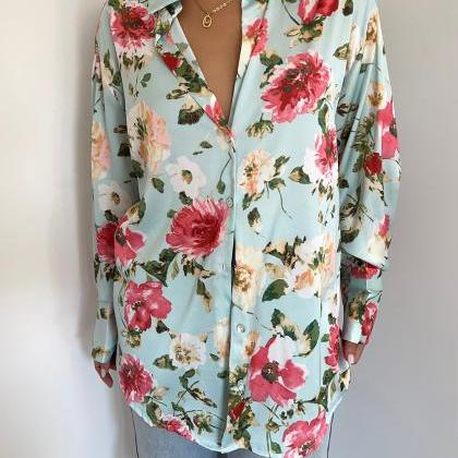 Long Sleeve Button Down Silky Shirts Dressy Casual..