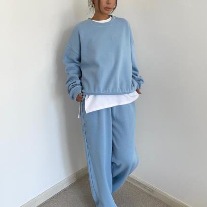 Women Two Piece Outfits Oversized Long Sleeve..