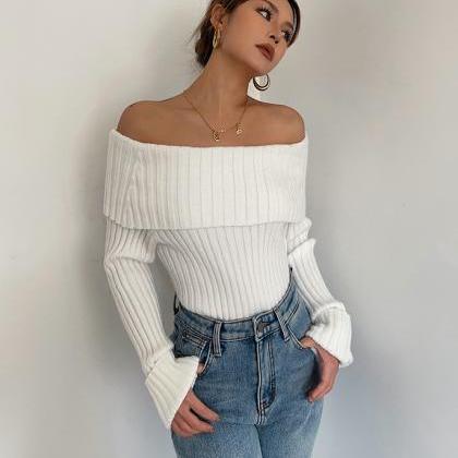 Sexy Off Shoulder Knit Sweater
