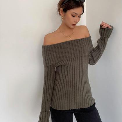 Sexy Off Shoulder Knit Sweater