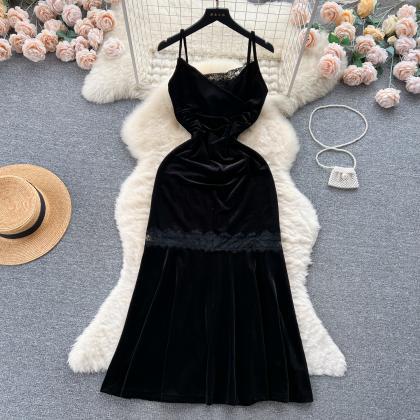 Lace Velvet Maxi Dress