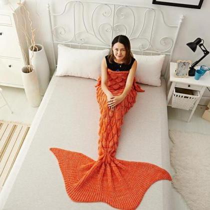 Mermaid Tail Blanket,hand Knitted Mermaid..