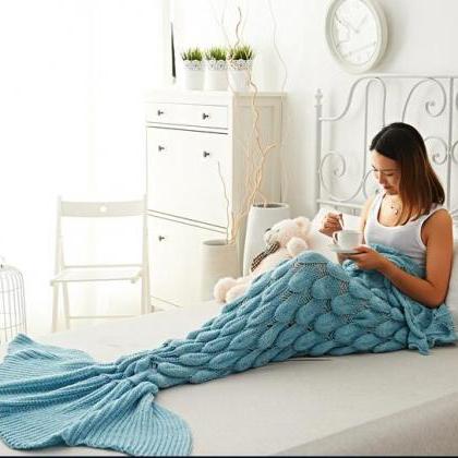 Mermaid Tail Blanket,hand Knitted Mermaid..