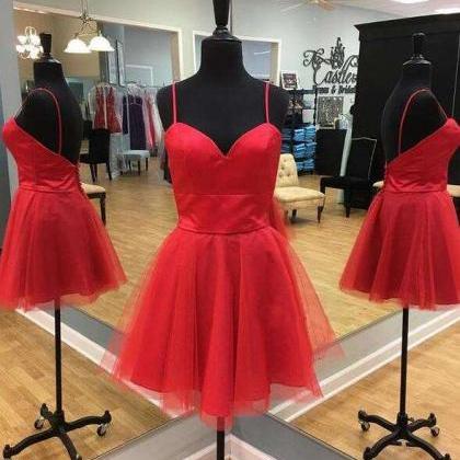 Sweetheart Red Cocktail Dress,short Party Dress..
