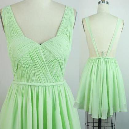 A-line Mint Green Sweetheart Short Party..