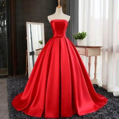 Fabulous Strapless A Line Women Wedding Dress,red..
