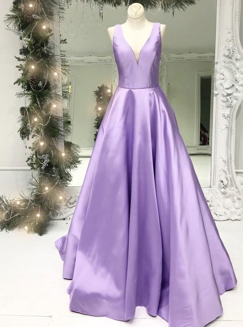 lilac satin dress