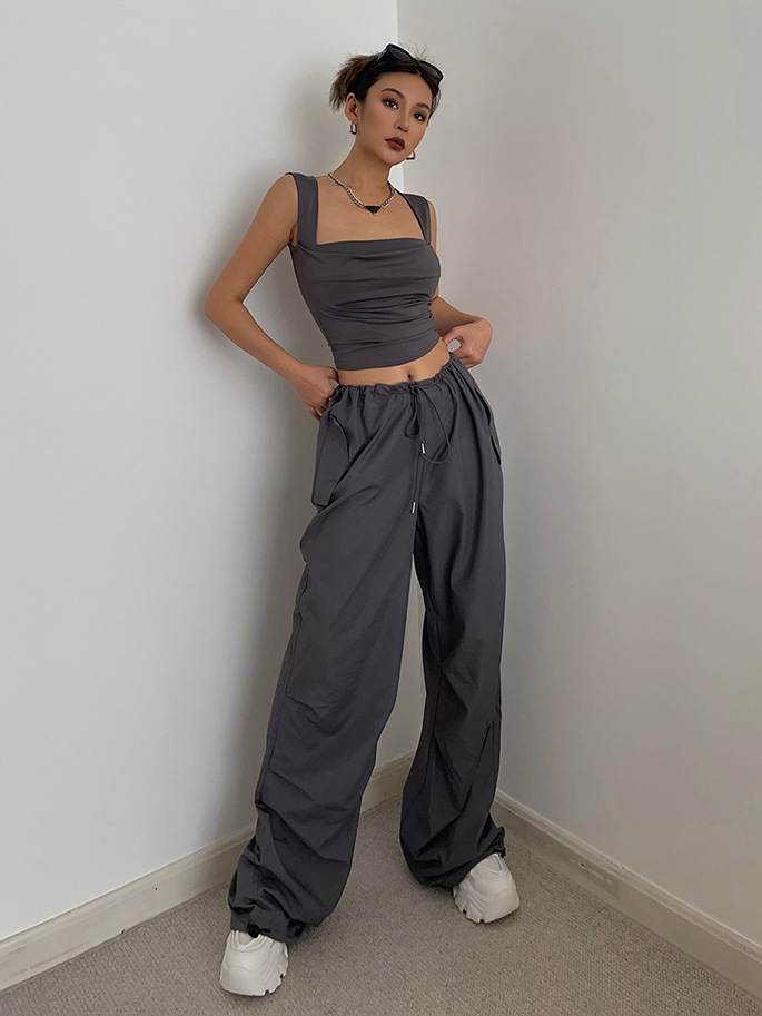 Autumn European And American Overalls High Waist Straight Wide Leg Casual Pants