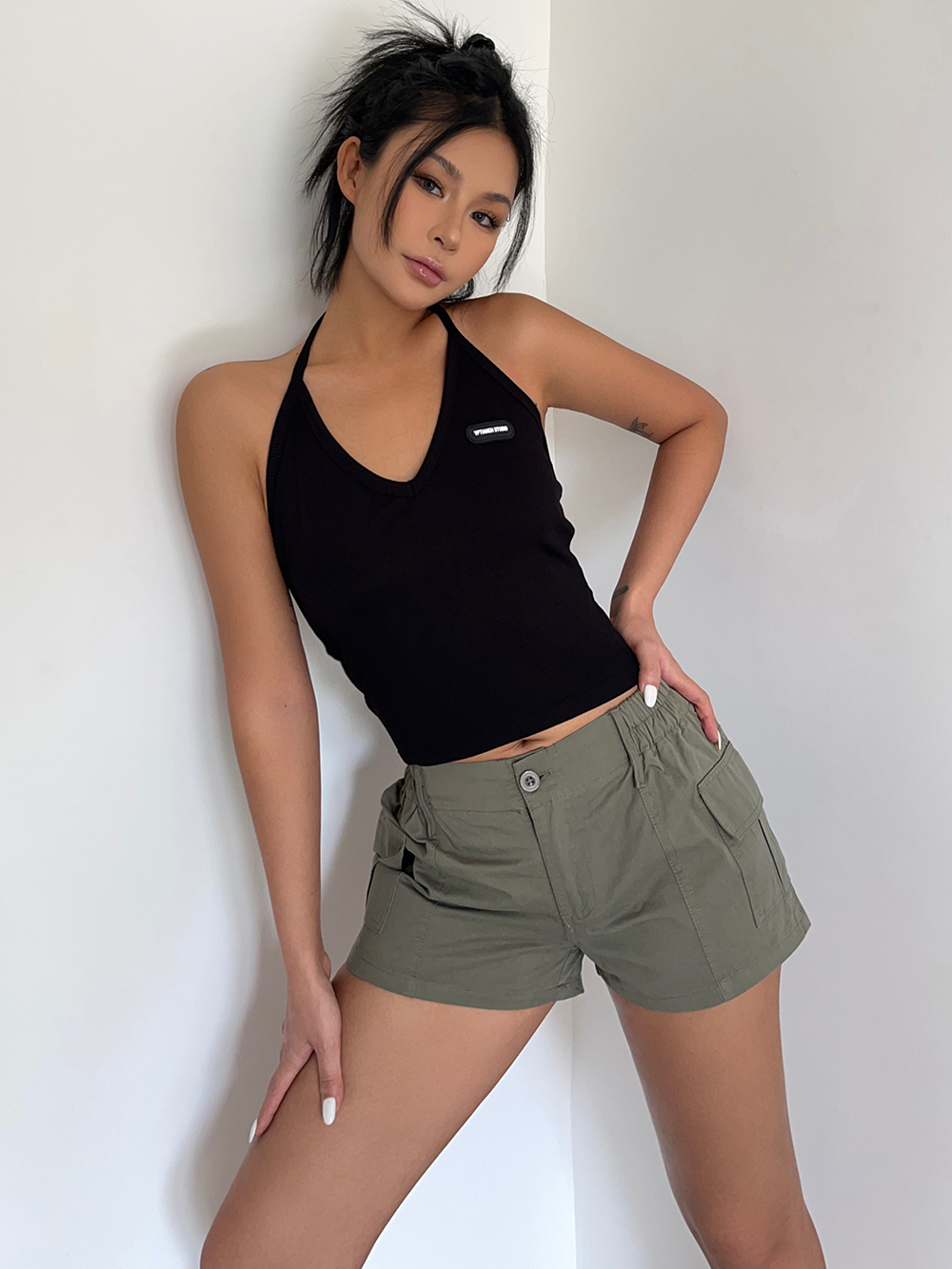 Women's High Waisted Cargo Hiking Shorts - Comfy Drawstring Summer Shorts With Pockets For Travel
