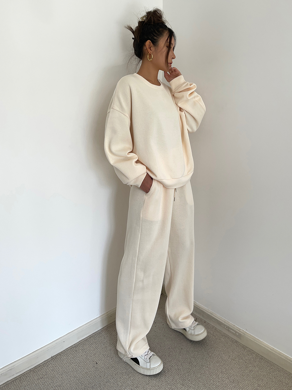 Women Two Piece Outfits Oversized Long Sleeve Sweatsuit Sets Casual Sweatshirt & Sweatpants Sets With Pockets