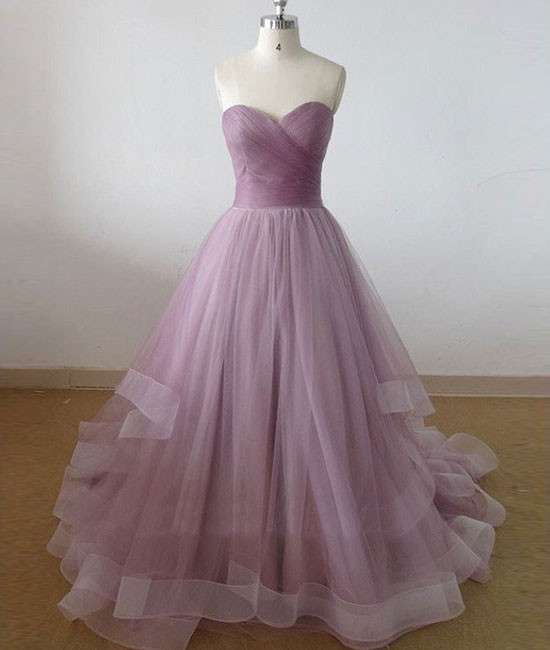 Elegant A Line Sweetheart High Low Prom Dress With Sweep Train