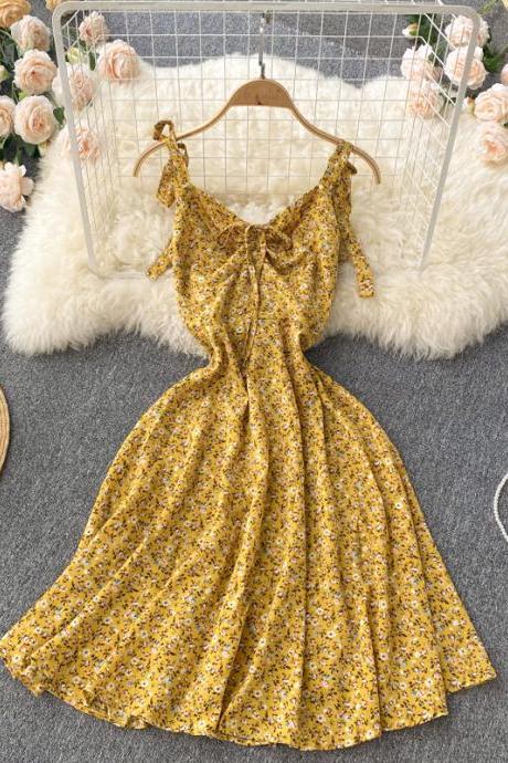 vintage polka dot print floral dress