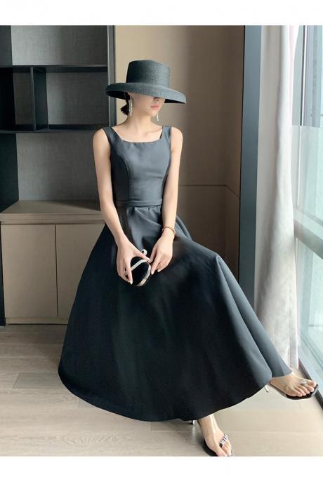 Black Evening Dress Hepburn Style Party Dress