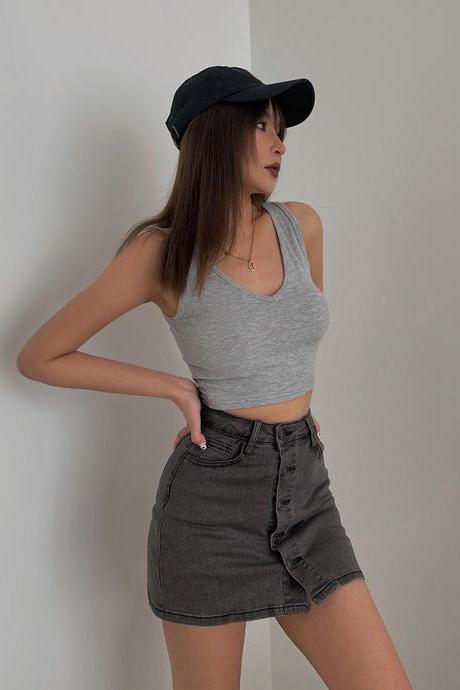 Sexy V-Neck Camisole Cropped Top