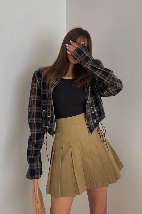 A-line Cute Pleated Skirt