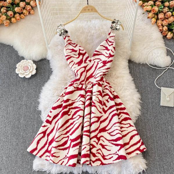 Vintage Zebra Sling A-Line Dress