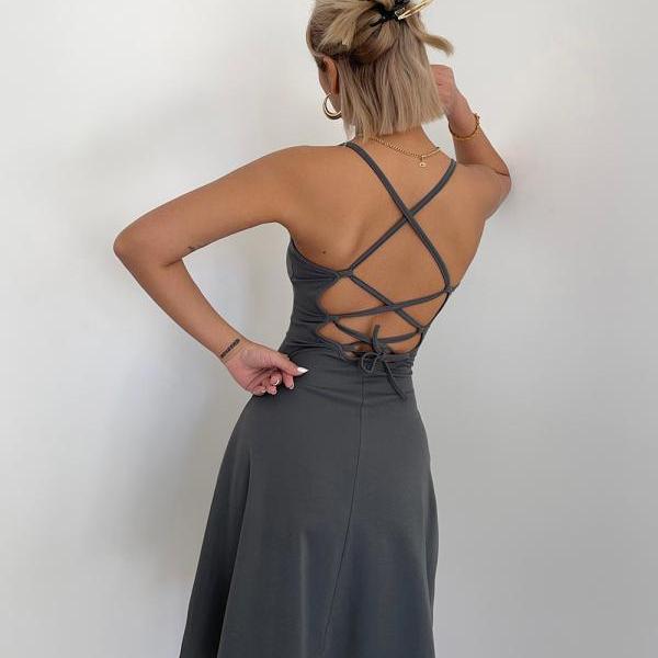 Halter Mini Party Dress Lace Up Back Short Prom Dress