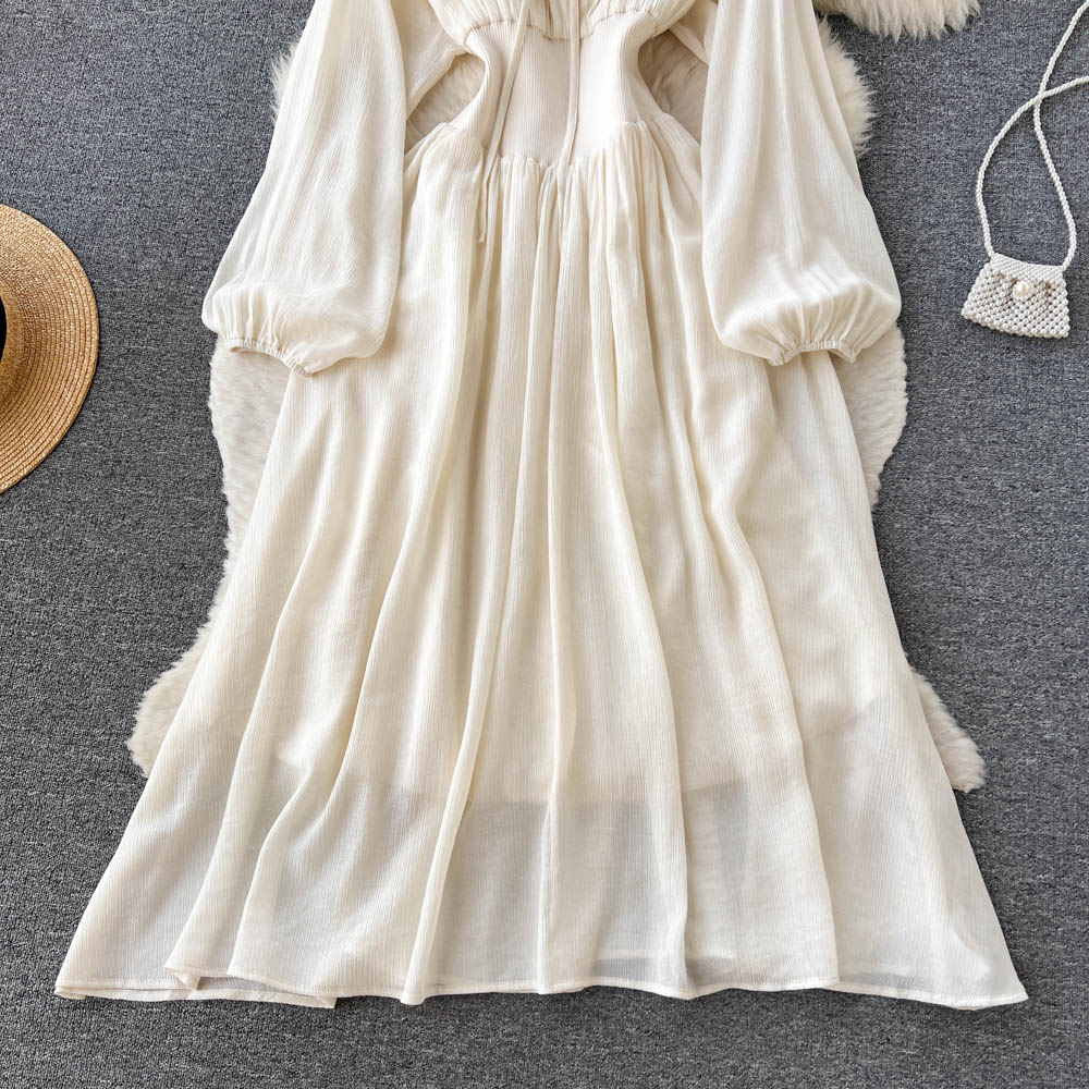 Floor-length Bubble Sleeves Fairy Dress on Luulla